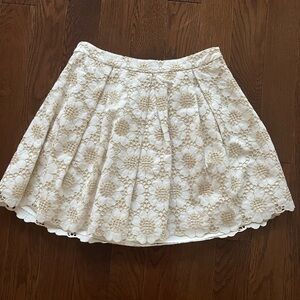 Lilly Pulitzer Cream and Gold Floral Skirt